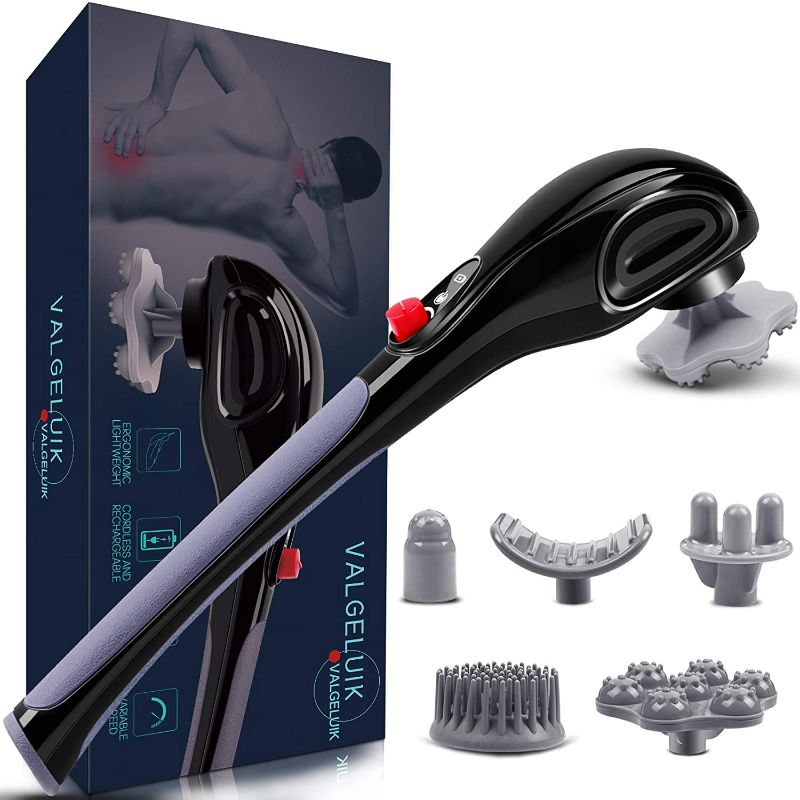 Photo 1 of Back Massager Handheld Cordless,VALGELUIK Deep Tissue Massage Gifts for Women/Men/Mom/Dad,Electric Percussion Massager for Neck,Back,Shoulder,Foot,Leg,Body Muscles Pain Relief
