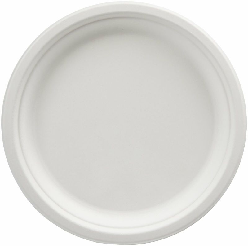 Photo 1 of AmazonBasics Compostable Plates, 10-Inch, 500-Count (100% Sugarcane Fiber)
