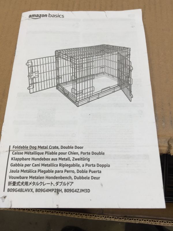 Photo 5 of Amazon Basics Foldable Metal Wire Dog Crate with Tray, Single or Double Door Styles
