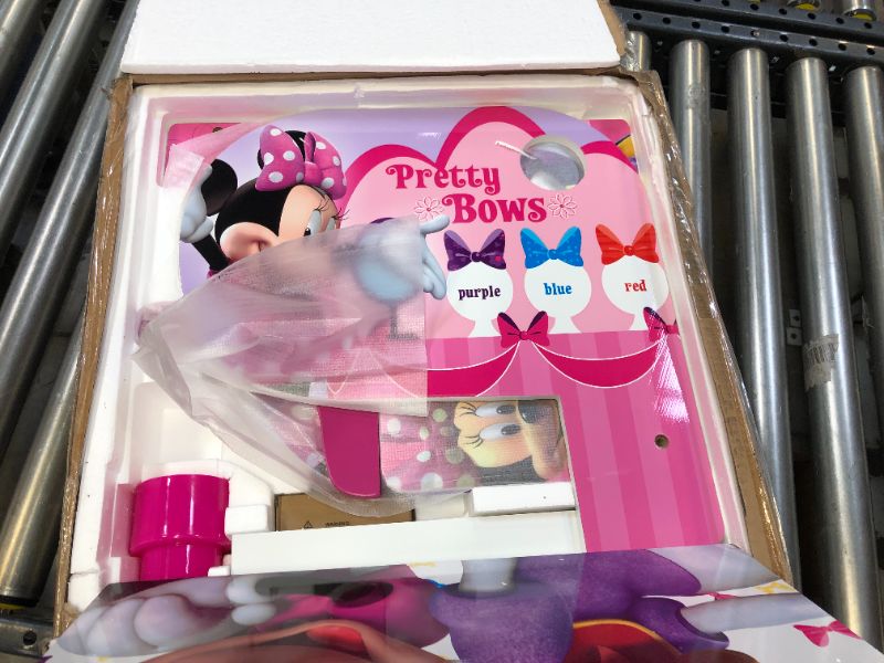 Photo 3 of Disney Minnie Mouse Chair Desk with Storage Bin by Delta Children---ITEM IS DIRTY---SIDE PART HAS LONG BLADE CUT---
