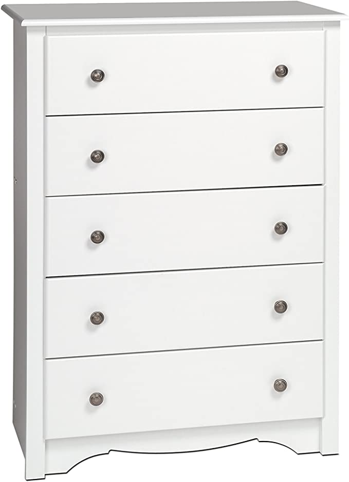 Photo 1 of 45.12" Monterey Vertical Dresser White - Prepac - missing hardware ( loose in box ) 