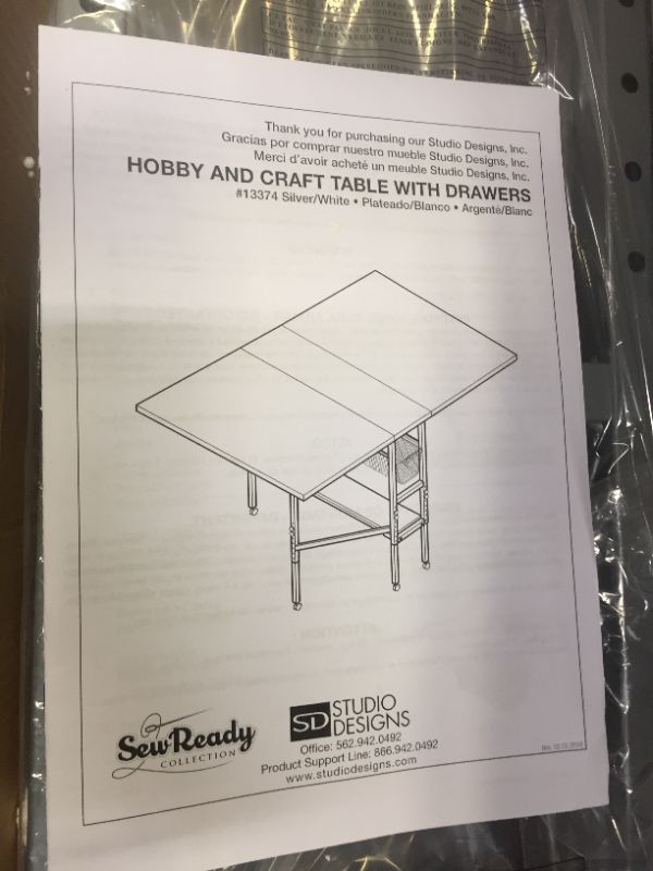 Photo 2 of 
Studio Designs - Sew Ready Craft Table - Silver/White