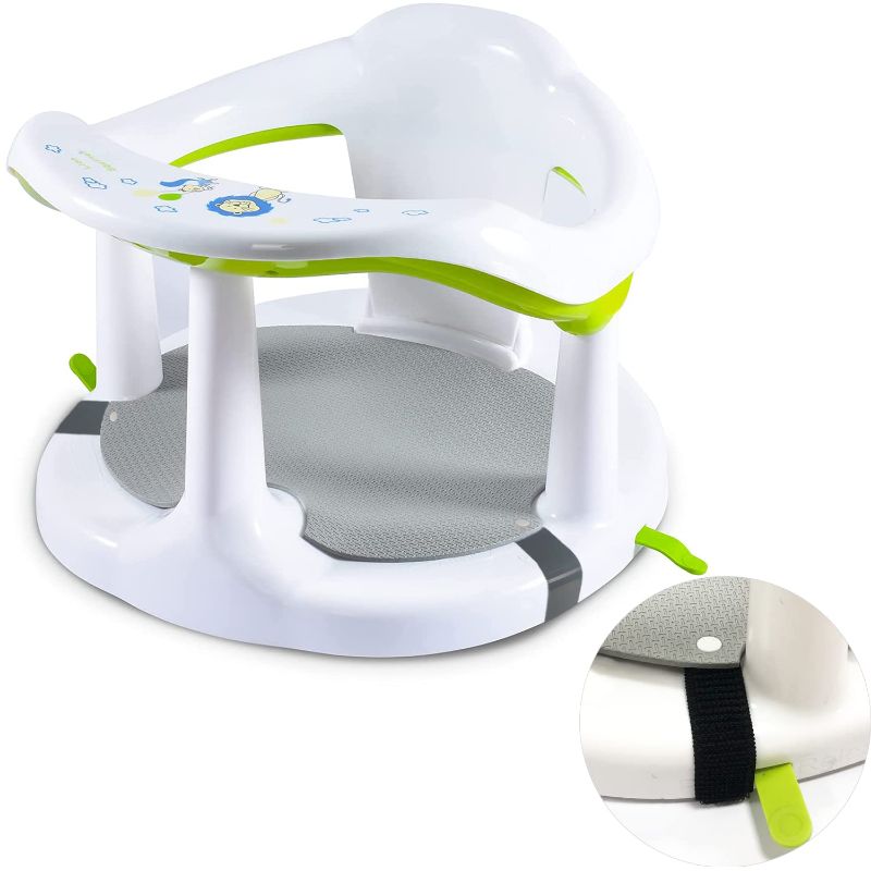 Photo 1 of CAM2 Baby Bath Seat Non-Slip Infants Bath tub Chair with Suction Cups for Stability, Newborn Gift, 6-18 Months (White)
