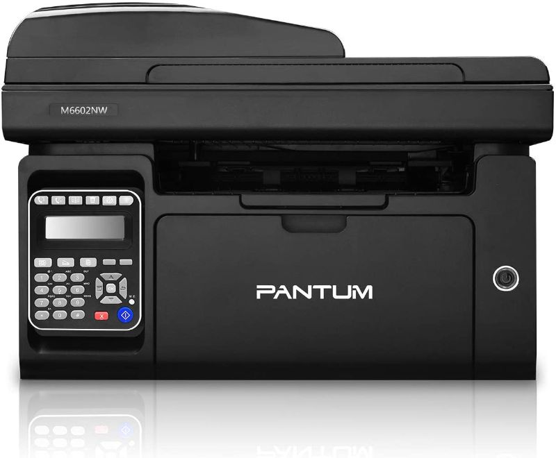 Photo 1 of Pantum Monochrome All-in-one Wireless Laser Printer with Print Copy Fax Scan & ADF, Compact Multifunction for Home Office Mobile 23 PPM Printing (Laserjet M6600NW, Black)
