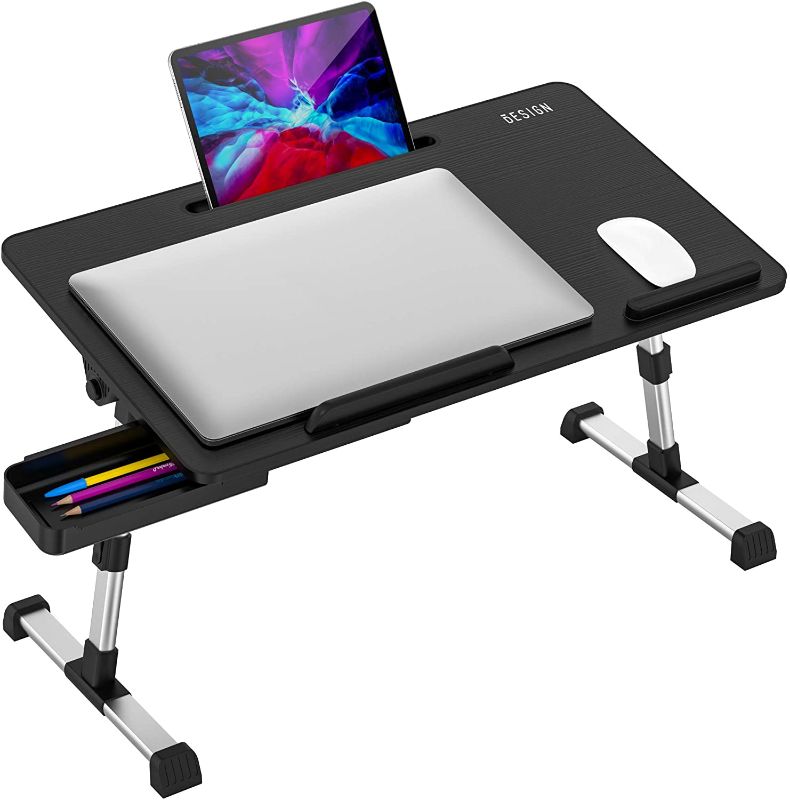 Photo 1 of Besign LT06 Pro Adjustable Latop Table [Large Size], Portable Standing Bed Desk, Foldable Sofa Breakfast Tray, Notebook Computer Stand for Reading and Writing, Black
