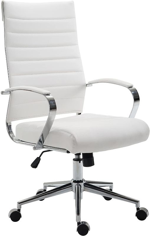 Photo 1 of EdgeMod Poly and Bark Tremaine High Back Management Chair (White)
