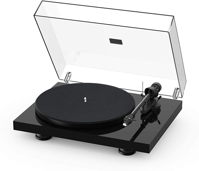 Photo 1 of Pro-Ject Debut Carbon EVO, Audiophile Turntable with Carbon Fiber tonearm, Electronic Speed Selection and pre-Mounted Sumiko Rainier Phono Cartridge (High Gloss Black)
