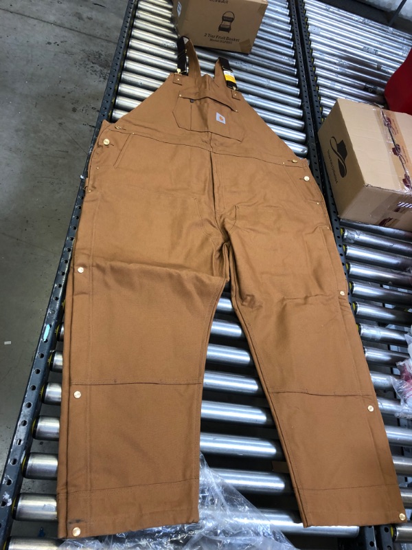 Photo 2 of Carhartt Men's Loose Fit Firm Duck Insulated Bib Overall (Big & Tall)
