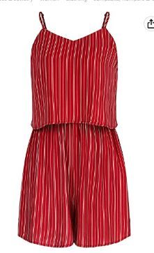 Photo 1 of YGpzd Ladies Summer Spaghetti Strap Rompers V Neck Striped Wide Leg Short Jumpsuit (size XL) 
