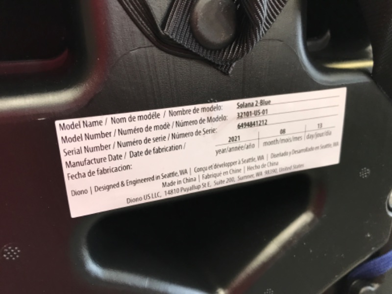 Photo 4 of Diono Solana 2 XL, Dual Latch Connectors, Lightweight Backless Belt-Positioning Booster Car Seat, 8 Years 1 Booster Seat, Blue
