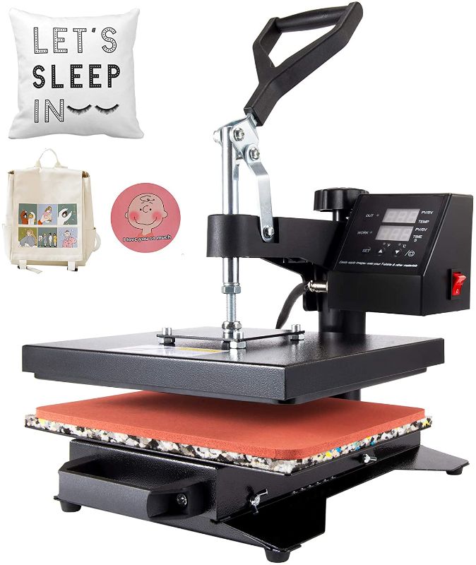 Photo 1 of CREWORKS 12x10 Inch Heat Press Machine Professional 360 Swing-Away T-Shirt Press for Shirt, Phone Case, Mouse Pad, Tote Bag, Pillow Case, Coasters, Puzzles, Tiles (12x10 Inch Machine Only)
