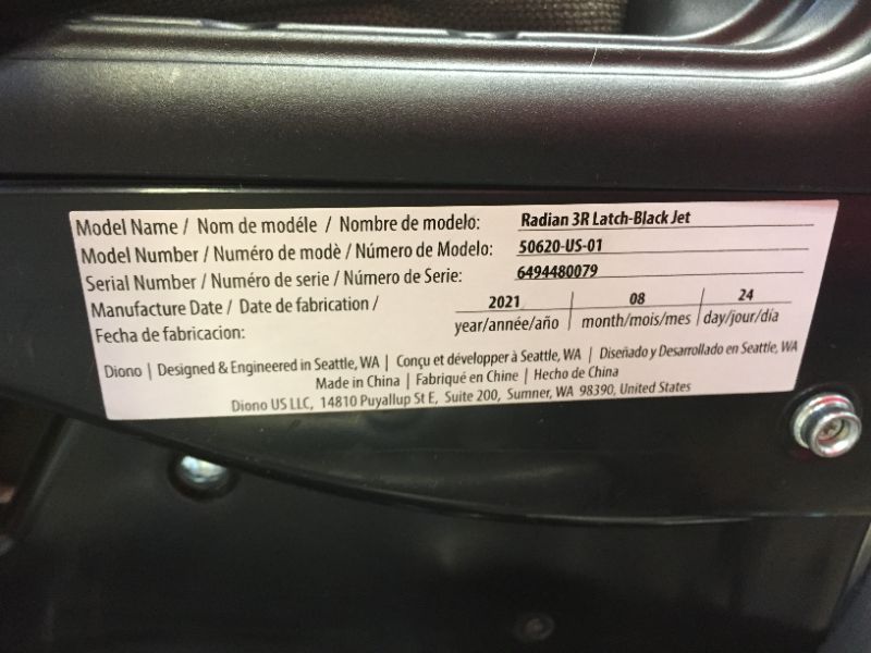 Photo 6 of Diono Radian 3R, 3-in-1 Convertible Car Seat, Rear Facing & Forward Facing, 10 Years 1 Car Seat, Slim Fit 3 Across, Jet Black
