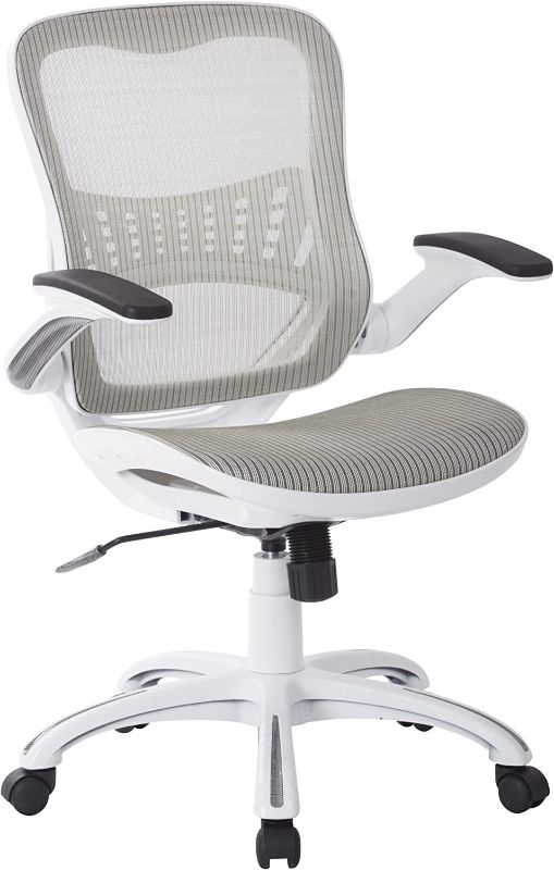 Photo 1 of Office Star Mesh Back & Seat, 2-to-1 Synchro & Lumbar Support Managers Chair, White
