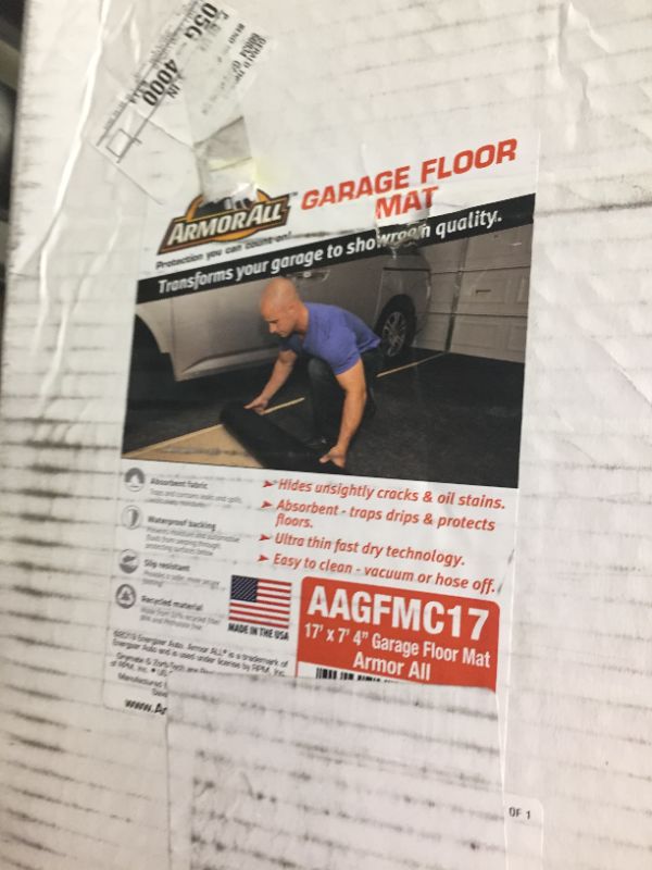 Photo 5 of Armor All Original Garage Floor Mat, (17' x 7'4"), (Includes Double Sided Tape), Protects Surfaces, Transforms Garage - Absorbent/Waterproof/Durable (USA Made) (Charcoal)
