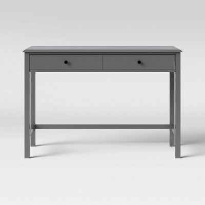 Photo 1 of Windham Wood Writing Desk with Drawers Gray - Threshold™
