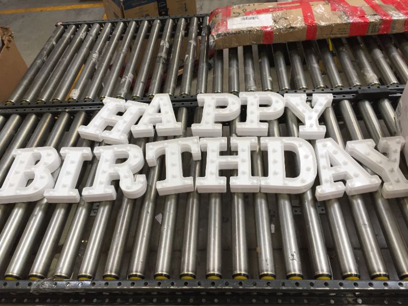 Photo 2 of Brightdeco Light Up Happy Birthday Sign LED Marquee Letter Sign Anniversary Party Night Lamp Banquet Props
