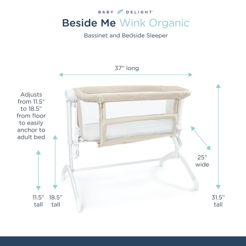 Photo 1 of Beside Me™ Wink Organic Bassinet & Bedside Sleeper – Organic Oat
