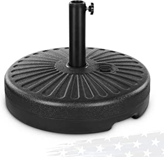 Photo 1 of 50lbs Outdoor Fillable Plastic Patio Umbrella Base, Heavy Duty Market Table Umbrella Base Weighted Stand, 1.49-inch Thickened Steel Pole Holder for 6-9Ft Straight-Pole Garden Umbrellas