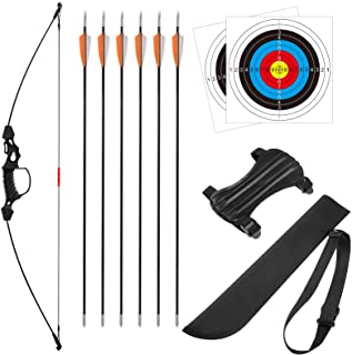 Photo 1 of  Archery Youth Recurve Bow and Arrow Set for Kids 6-12, Beginner’s Bow Kit with 6 Arrows 2 Target Face 18 Lb, Outdoor Sports/Game/Hunting Gifts for Teenagers