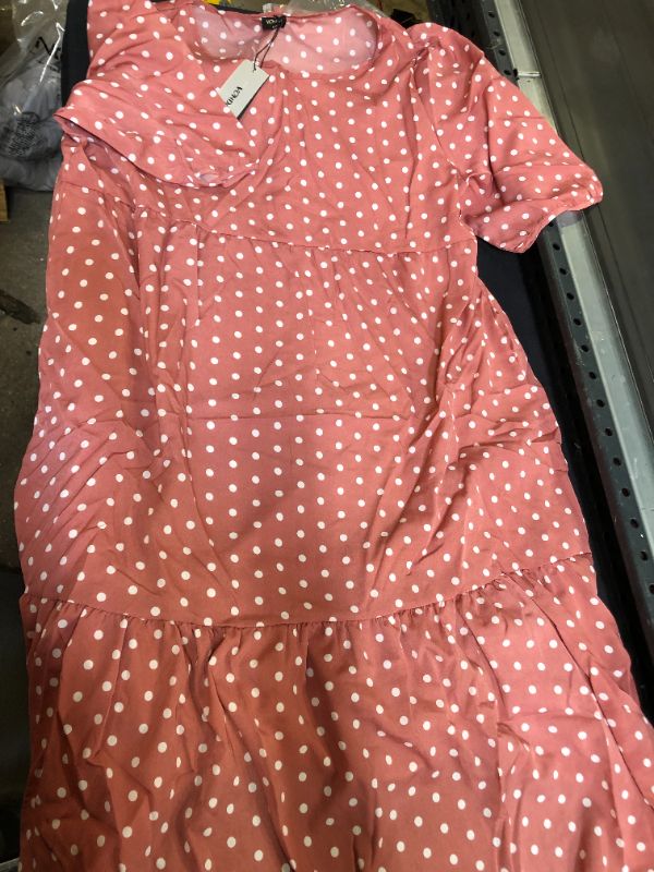 Photo 1 of WOMENS DRESS POLKA DOT SALMON WHITE 4XL