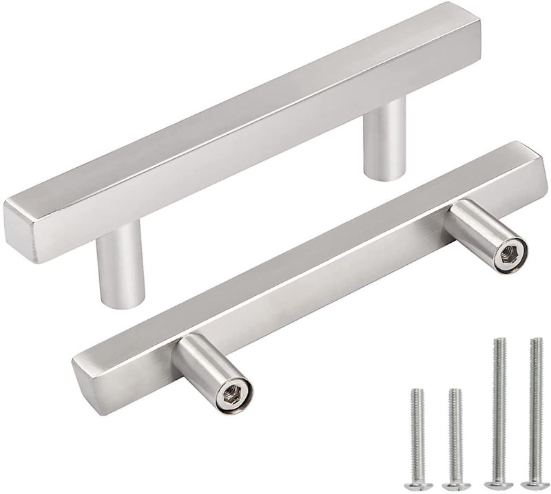 Photo 1 of 30 Pack Cabinet Handles Brushed Nickel Cabinet Pulls Square Drawer Pulls 3 Inch Hole Centers, 5 Inch Total Length Modern Kitchen Cabinet Handles, Furniture Dresser Pulls Drawer Handles Hardware
