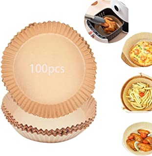 Photo 1 of Air Fryer Disposable Paper Liner 6.3 inch , 100PCS Non-stick Fryer Liners, Oil-proof Waterproof Round Food Grade Parchment Paper for Baking Roasting Air Fryer Microwave Oven
