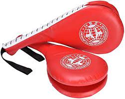 Photo 1 of 2 Pack Taekwondo Kick Pads, Red Durable Kick Pad Training Clapper Target Strike Targets for TKD Karate, Taekwondo, Martial Arts Strike Training
