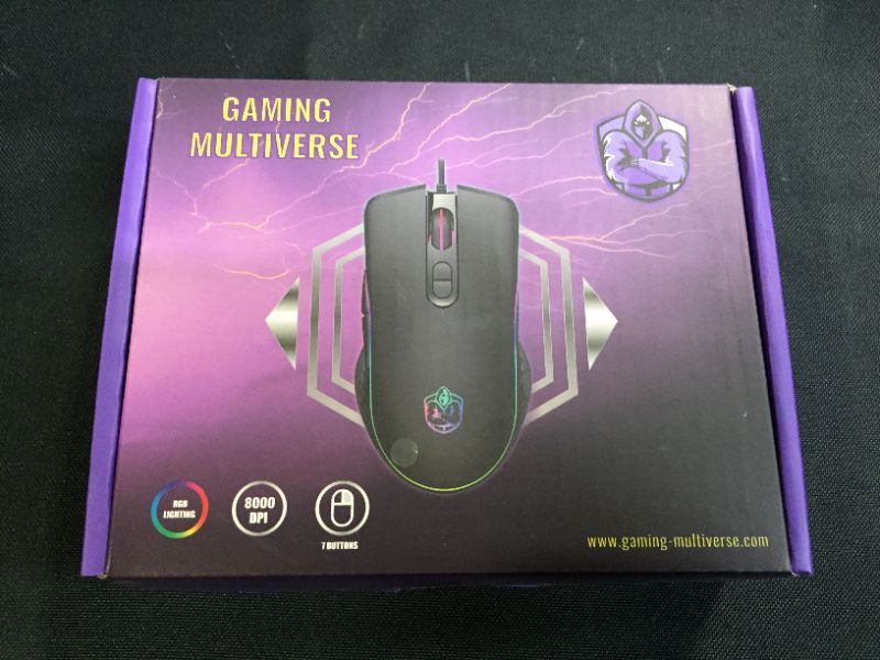 Photo 3 of Gaming Multiverse 8000 DPI 1000Hz RGB Wired PROGRAMMABLE+Software for Buttons, RGB Modes Gaming Mouse for Laptop Desktop 7 Buttons DPI 1000,1600,3200,6400, 8000. Windows VISTA/XP/7/8/10, MAC, OSX
