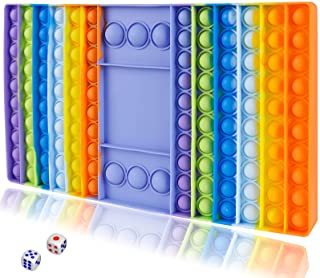 Photo 1 of Jumbo Pop Poppers it Game Chess Board with Dice , Big Huge Mega Large Gaint Push Bubble Sensory Toy for Stress Relief, Ideas Valentine Toy Gifts for Kids Rainbow Game Board
