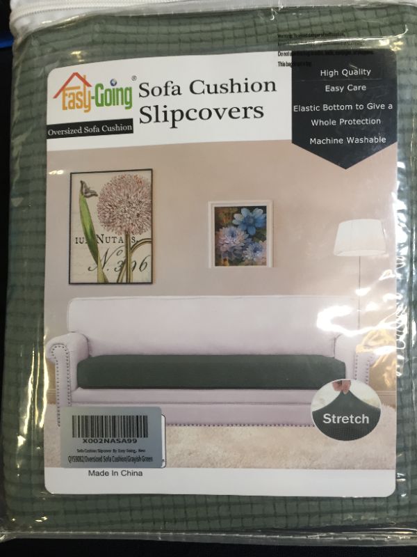 Photo 1 of Easy-Going Stretch Cushion CoverSofa Cushion Furniture Protector Sofa Seat Sofa slipcover Sofa Cover Soft Flexibility with Elastic Bottom(Oversized Sofa Cushion,Greyish Green)
