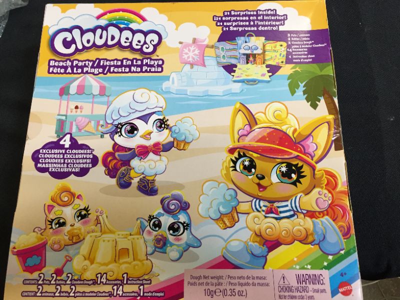 Photo 2 of Cloudees Collectible Pets Beach Ice Cream Party Set, Interactive Cloud-Themed Toys With Moldable Dough, Surprise Hidden Figures and Accessories, For Kids 4 and Older
