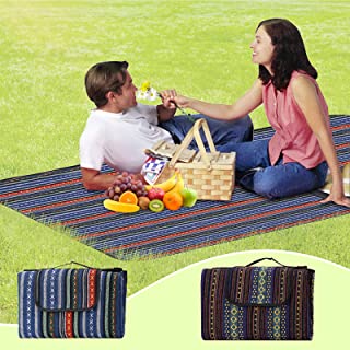 Photo 1 of Dongzhur Fall Picnic Blanket Bohemia Picnic Mat for Outdoor Camping 80" x 60" Waterproof Foldable Travel Blanket(Vintage Picnic Blacket)
