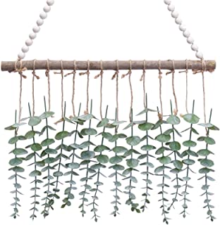 Photo 1 of Dongzhur Artificial Eucalyptus Fall Wall Hanging Decor-Boho Fake Eucalyptus Leaves Greenery Fall Wall Hanging Decoration with White Beaded for Wedding?Bedroom?Kitchen?Nursery,Party and Bathroom? Home
