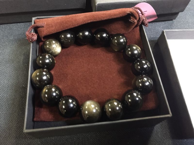 Photo 1 of OBSIDIAN BRACELET LARGE 5.51 INCH 3 PACK
