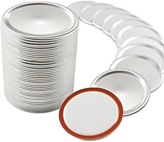 Photo 1 of 50 Pcs Wide Mouth Canning Lids for Ball/Kerr Jars - Mason Jar Lids with Silicone Seals Rings, Split-Type Leak Proof Canning Lids, Food Grade Material, Silver (Only Lids)
