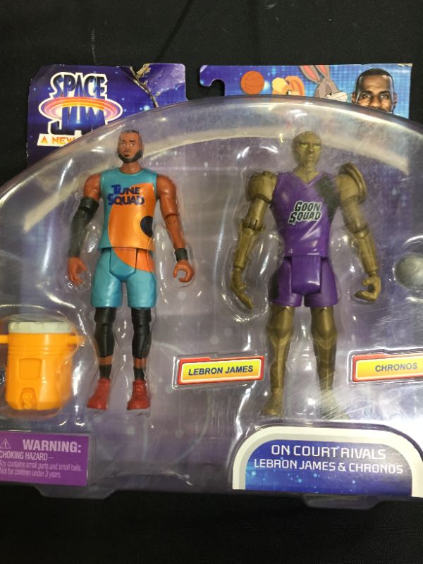 Photo 2 of Moose Toys Space Jam: A New Legacy - 2 Pack - On Court Rivals - Lebron & Chronos, Multicolor (14579)
(MINOR DAMAGES TO PACKAGING)