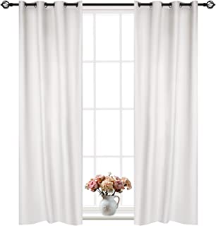 Photo 1 of Dongzhur 1 Panel of White Blackout Curtains with Grommets. Insulated Thermal Window Panel is 54" X 108" in Size and Includes Matching Tie-Back
