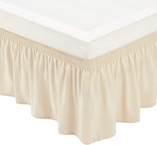 Photo 1 of Amazon Basics Lightweight Elegantly Styled Ruffled Bed Skirt, Three Sided Wrap Around with Easy Fit Elastic, 16" Drop- Twin/TwinXL, Beige
