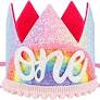 Photo 1 of 1st Birthday Crown Hat  3.1 x 3.1 inches 
3 PACK