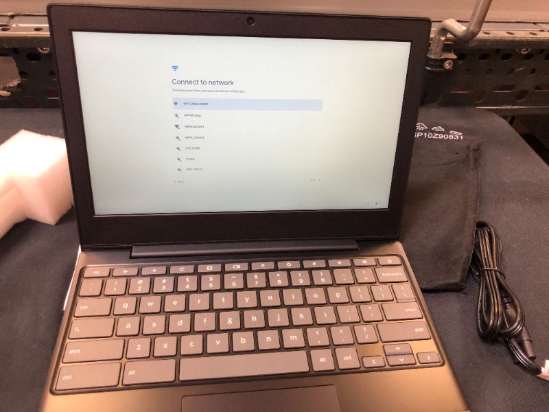 Photo 2 of Lenovo IdeaPad 3 11 Chromebook Laptop, 11.6" HD Display, Intel Celeron N4020, 4GB RAM, 64GB Storage, Intel UHD Graphics 600, Chrome OS. BRAND NEW FACTORY SEALED, OPENED FOR PICTURES. (MINOR DAMAGE TO BOX)