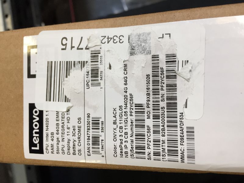 Photo 7 of Lenovo IdeaPad 3 11 Chromebook Laptop, 11.6" HD Display, Intel Celeron N4020, 4GB RAM, 64GB Storage, Intel UHD Graphics 600, Chrome OS. BRAND NEW FACTORY SEALED, OPENED FOR PICTURES. (MINOR DAMAGE TO BOX)