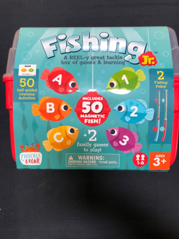 Photo 2 of Chuckle & Roar Fishing Jr, Two fun family games included, Contains 50 magnetic fish including 26 letters, 10 numbers, and some other fun surprises like treasure and crabs

