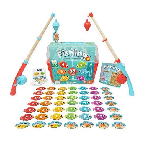 Photo 1 of Chuckle & Roar Fishing Jr, Two fun family games included, Contains 50 magnetic fish including 26 letters, 10 numbers, and some other fun surprises like treasure and crabs

