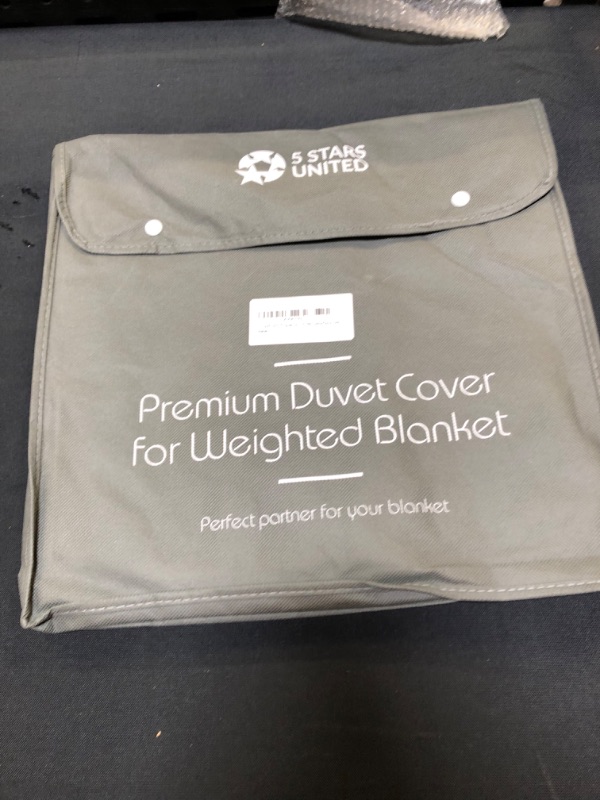 Photo 2 of 5 STARS UNITED Weighted Blanket Cover – 41”x60”, Grey, Cotton Dual-Sided - Removable Duvet Cover Only
