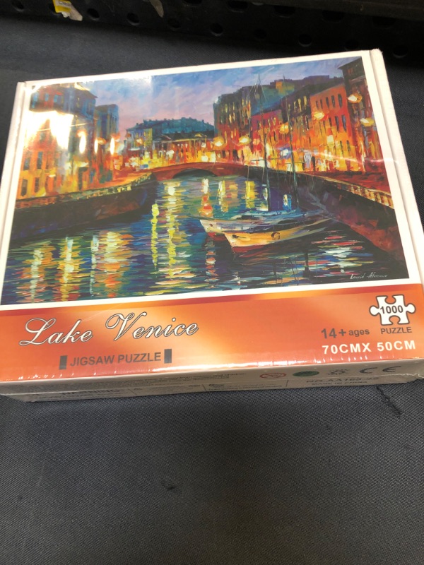 Photo 2 of 1000 Piece Jigsaw Puzzles for Adults, Large 70cm x 50cm 1000 Piece Puzzle Educational Game Toys and Unique Artwork for Families Adults Teens Age of 14 +, Venice Lake Side Oil Painting
