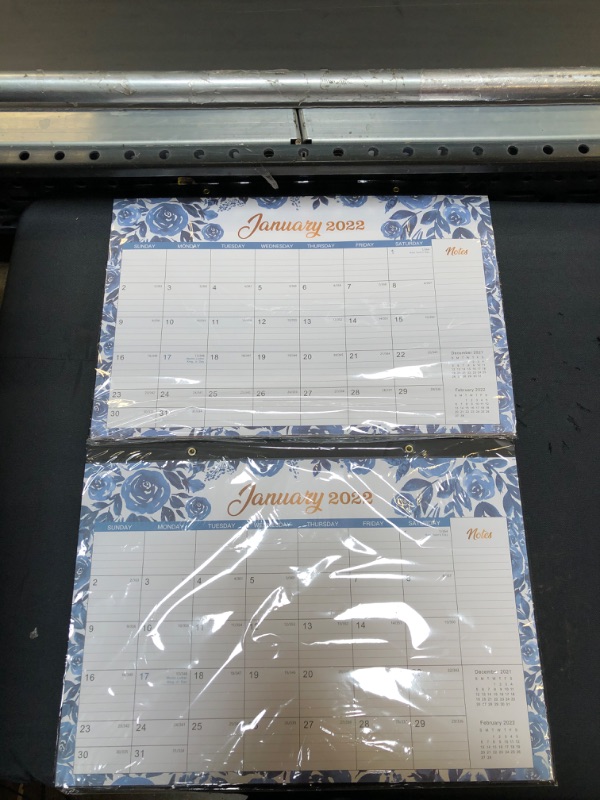 Photo 2 of 2022 Desk Calendar - Desk Calendar 2022-2023, 18 Monthly Desk/Wall Calendar 2-in-1,16.8" x 12", January 2022 - June 2023, Thick Paper with Corner Protectors, Large Ruled Blocks - Navy Rose, Pack of 2
