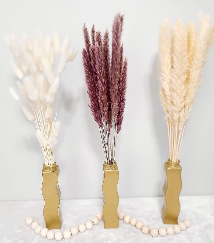 Photo 1 of 80 Pieces of Naturally Dried Fluffy Pampas Grass décor with 30 Pieces Dried Reed Plumes and 50 Pieces Rabbit Tail, Perfect for Boho Decor and Fall décor, Floral Arrangements and Wedding Bouquet
