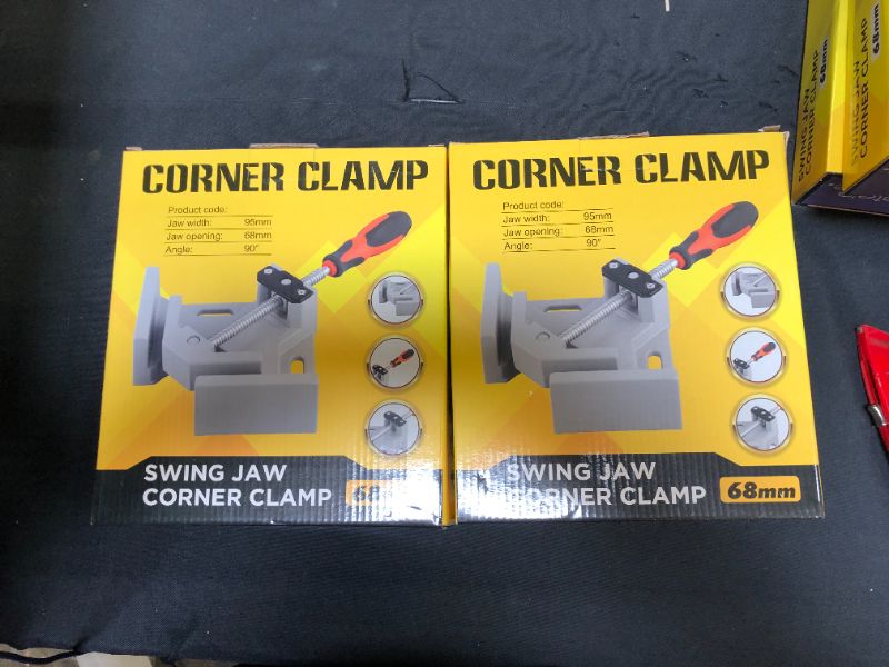 Photo 3 of 2 PK Corner Clamps for Woodworking, 90° Right Angle Clip Clamp, Single Handle Corner Clamp Tool with Adjustable Swing Jaw Aluminum Alloy, For Wood Work, Photo Frame Vise Holder, Welding
