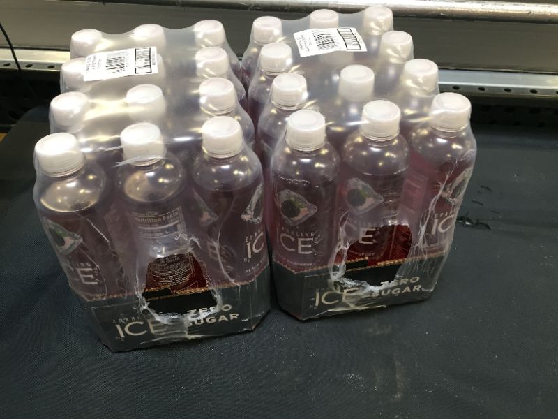 Photo 2 of 2 PACKS Sparkling ICE, Black Raspberry Sparkling Water, Zero Sugar Flavored Water, with Vitamins and Antioxidants, Low Calorie Beverage, 17 fl oz Bottles (Pack of 12) 06/14/2022

