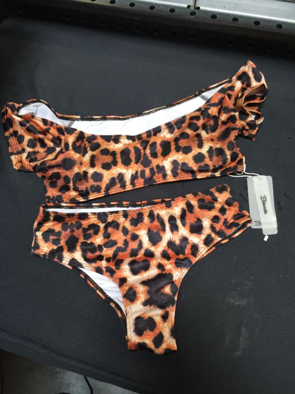 Photo 1 of WOMENS LEOPARD PRINT BATHING SUIT MEDIUM